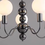 Contemporary Arm Ball Metal Black 5-Light Chandelier Image - 8