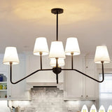 Contemporary Arm Fabric Black Dining Room Large Chandelier Image - 3