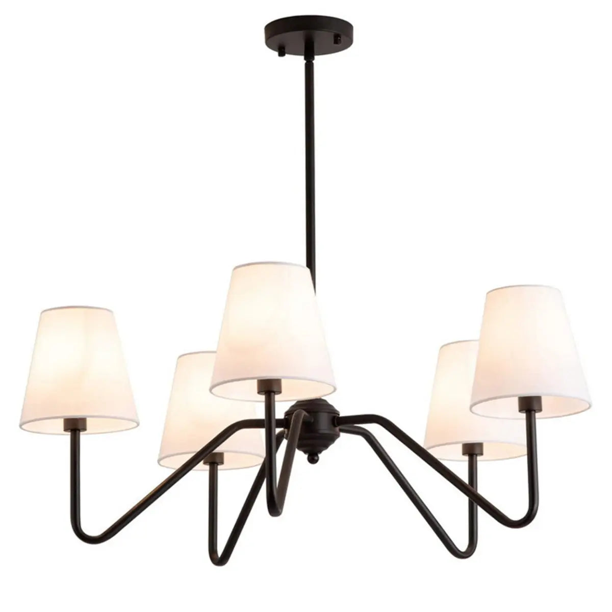 Contemporary Arm Fabric Black Dining Room Large Chandelier Image - 5