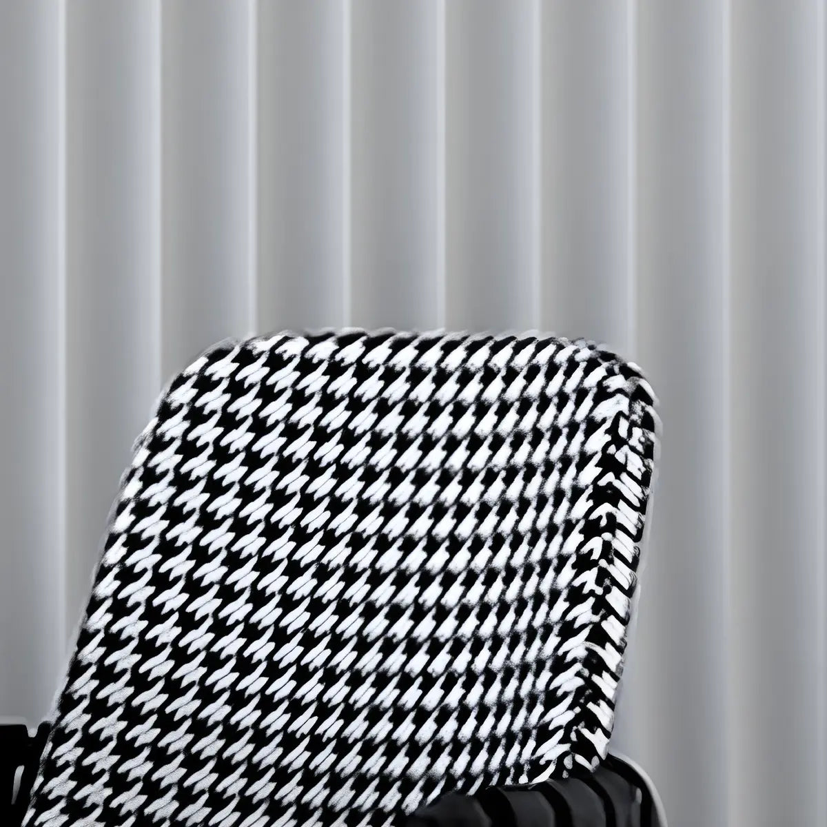 Contemporary Armchair Woven Fabric Black Office Chair Image - 15