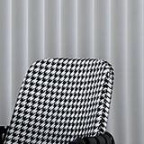 Contemporary Armchair Woven Fabric Black Office Chair Image - 15