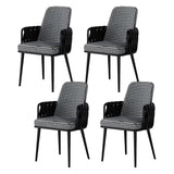 Contemporary Armchair Woven Fabric Black Office Chair Image - 28