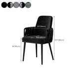 Contemporary Armchair Woven Fabric Black Office Chair #size