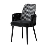 Contemporary Armchair Woven Fabric Black Office Chair Image - 6