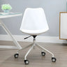 Contemporary Armless Faux Leather Wheels Office Chair Image - 13