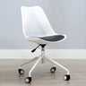 Contemporary Armless Faux Leather Wheels Office Chair Image - 19