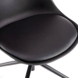 Contemporary Armless Faux Leather Wheels Office Chair Image - 8