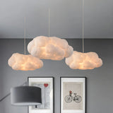 Contemporary Art Deco White Cloud Bedroom Pendant Light Image - 3