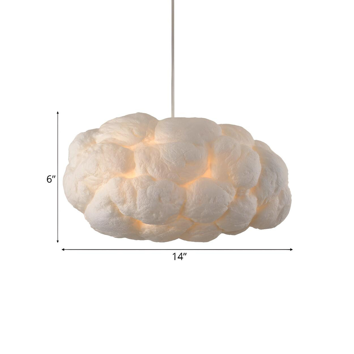 Contemporary Art Deco White Cloud Bedroom Pendant Light Image - 12