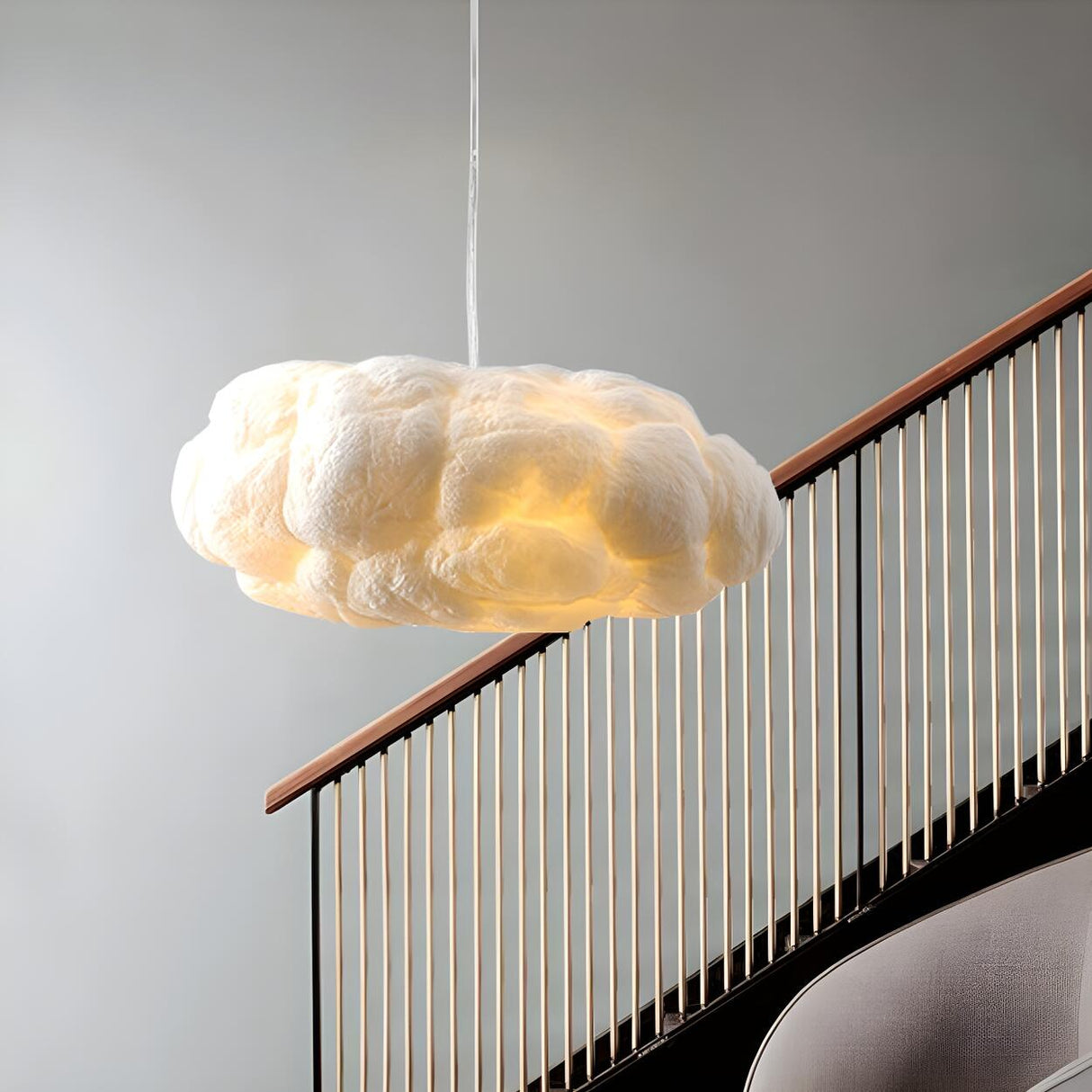 Contemporary Art Deco White Cloud Bedroom Pendant Light Image - 2