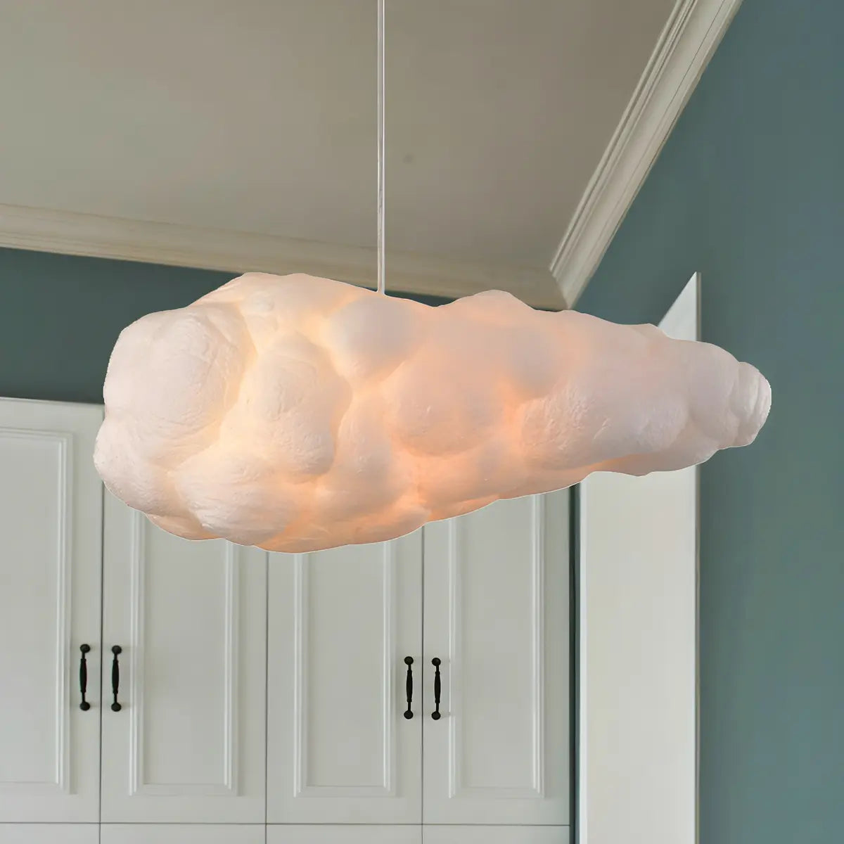 Contemporary Art Deco White Cloud Bedroom Pendant Light Image - 6