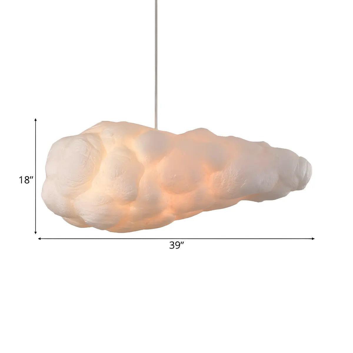 Contemporary Art Deco White Cloud Bedroom Pendant Light Image - 10