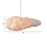 Contemporary Art Deco White Cloud Bedroom Pendant Light Image - 10