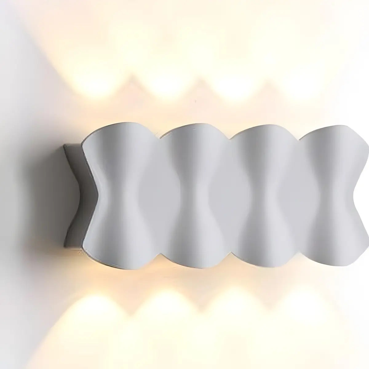 Contemporary Art Wavy Metal LED Wall Light Warm Light Image - 10