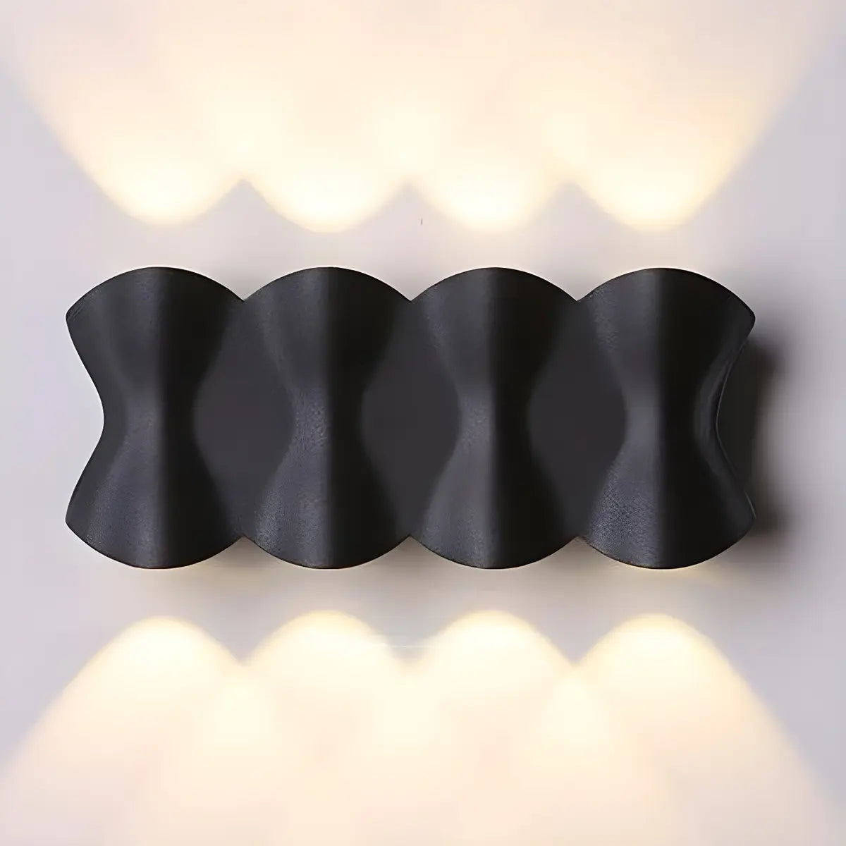 Contemporary Art Wavy Metal LED Wall Light Warm Light Image - 8