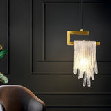 Contemporary Artistic Gold Textured Glass Pendant Light Image - 4