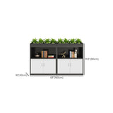 Contemporary Azure Wood Office Credenza with Shelves #size