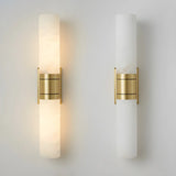 Contemporary Bedroom Alabaster Industrial LED Wall Lamp Image - 9