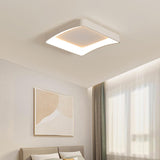 Contemporary Bedroom Arc Square LED Flush Mount Light Image - 1