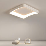 Contemporary Bedroom Arc Square LED Flush Mount Light Image - 10