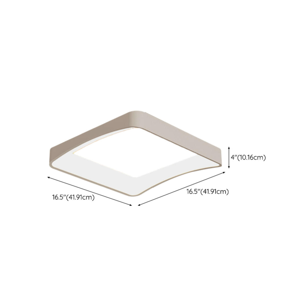 Contemporary Bedroom Arc Square LED Flush Mount Light 