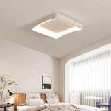 Contemporary Bedroom Arc Square LED Flush Mount Light Image - 3