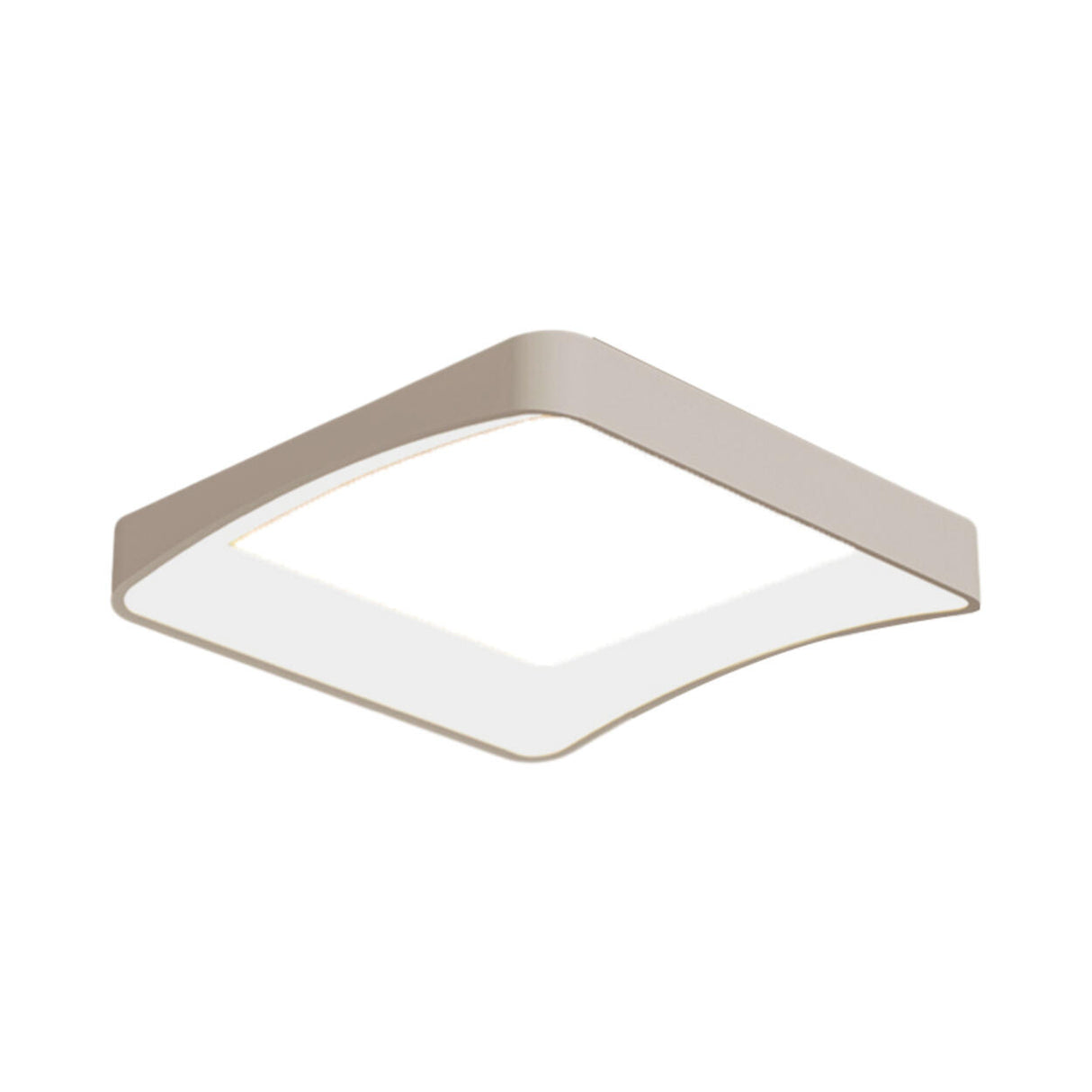 Contemporary Bedroom Arc Square LED Flush Mount Light Image - 5