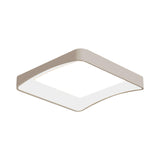 Contemporary Bedroom Arc Square LED Flush Mount Light Image - 5