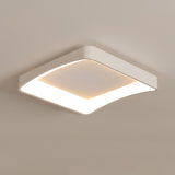 Contemporary Bedroom Arc Square LED Flush Mount Light Image - 6