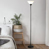 Contemporary Bedroom Black Inverted Cone Floor Lamp Image - 1