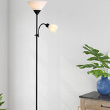 Contemporary Bedroom Black Inverted Cone Floor Lamp Image - 13