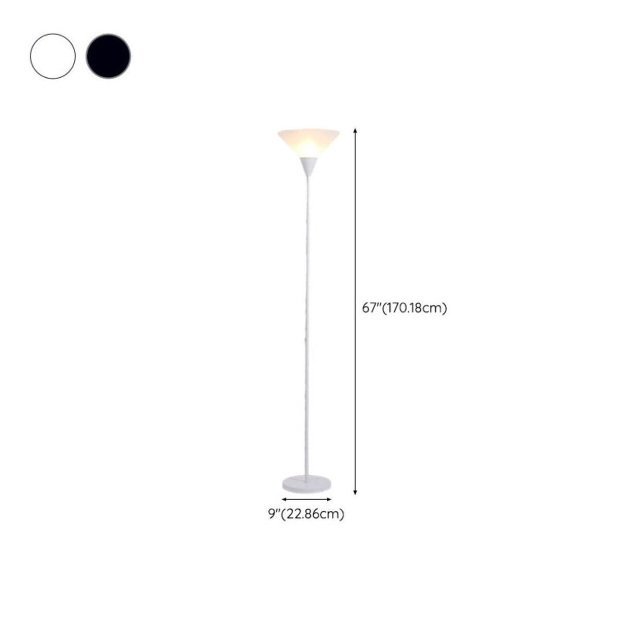 Contemporary Bedroom Black Inverted Cone Floor Lamp 