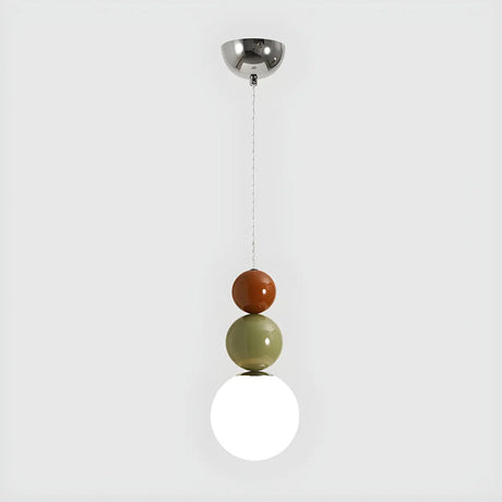 Contemporary Bedroom Green Globe Glass Pendant Light Image - 2