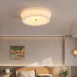 Contemporary Bedroom Medium Drum Flush Mount Light Image - 1