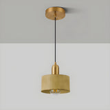 Contemporary Bedroom Solid Wood Drum Pendant Light Image - 10