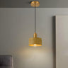 Contemporary Bedroom Solid Wood Drum Pendant Light Image - 13