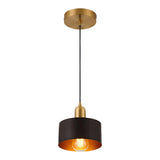 Contemporary Bedroom Solid Wood Drum Pendant Light Image - 5