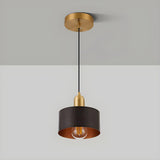 Contemporary Bedroom Solid Wood Drum Pendant Light Image - 9