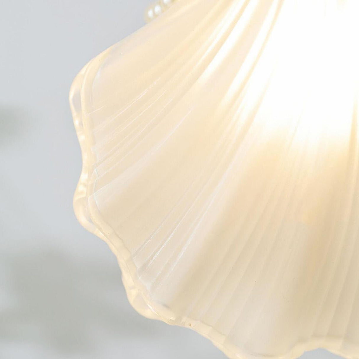 Contemporary Bedroom White Glass Shell Pendant Light Image - 6