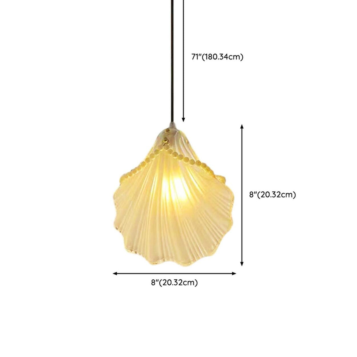 Contemporary Bedroom White Glass Shell Pendant Light 