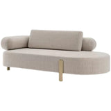 Contemporary Beige Fabric Wood Frame Left-Arm Chaise Image - 5