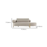 Contemporary Beige Fabric Wood Frame Left-Arm Chaise #size