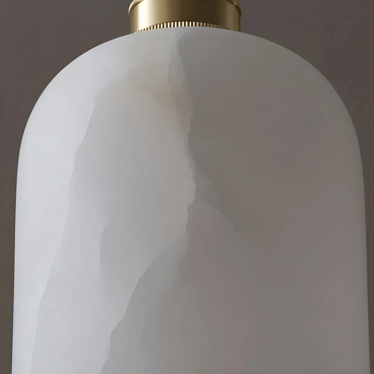 Contemporary Bell Alabaster Gold Mini Bedroom Pendant Light Image - 10