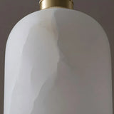 Contemporary Bell Alabaster Gold Mini Bedroom Pendant Light Image - 10