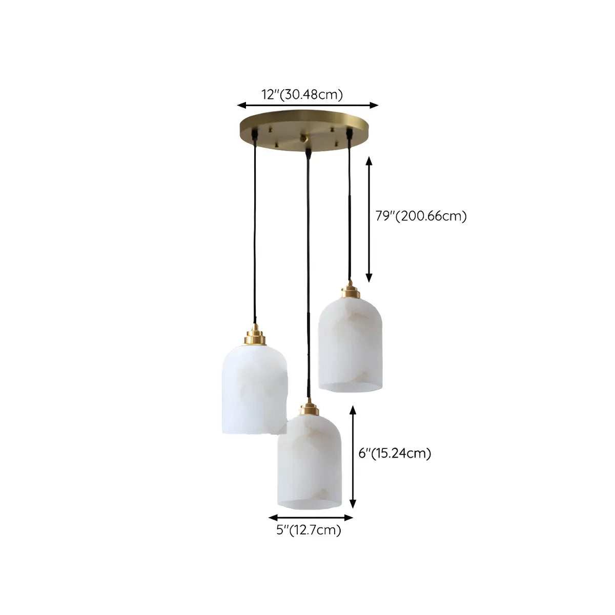 Contemporary Bell Alabaster Gold Mini Bedroom Pendant Light Image - 15