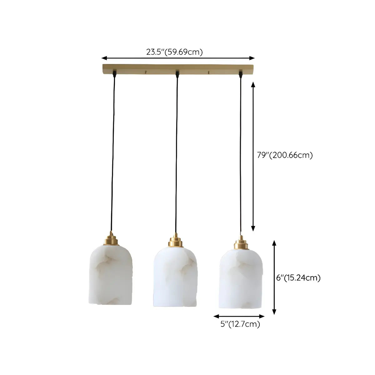 Contemporary Bell Alabaster Gold Mini Bedroom Pendant Light Image - 16