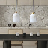 Contemporary Bell Alabaster Gold Mini Bedroom Pendant Light Image - 7