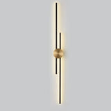 Contemporary Black and Gold Linear Metal Wall Sconce Image - 11