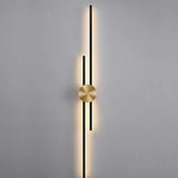 Contemporary Black and Gold Linear Metal Wall Sconce Image - 12