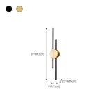 Contemporary Black and Gold Linear Metal Wall Sconce #size